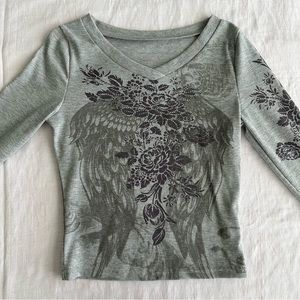 Y2K Style Gray Grunge Tee